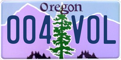 OR license plate 004VOL