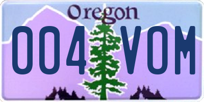 OR license plate 004VOM
