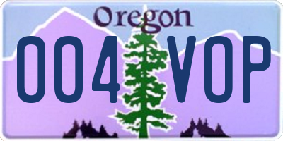 OR license plate 004VOP