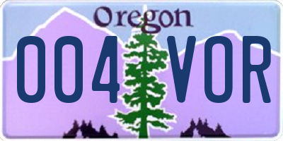 OR license plate 004VOR