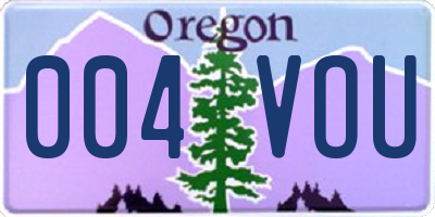 OR license plate 004VOU