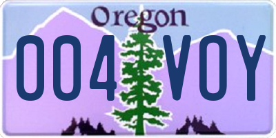 OR license plate 004VOY