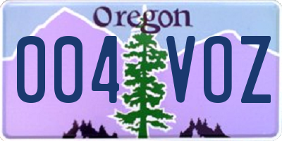 OR license plate 004VOZ