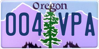 OR license plate 004VPA