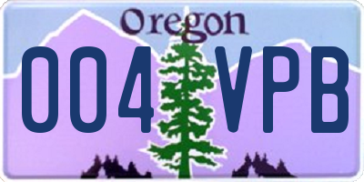 OR license plate 004VPB