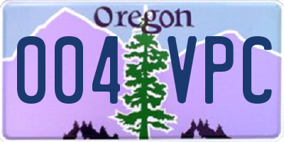 OR license plate 004VPC
