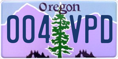 OR license plate 004VPD