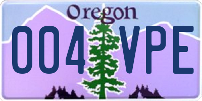 OR license plate 004VPE