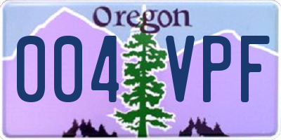 OR license plate 004VPF