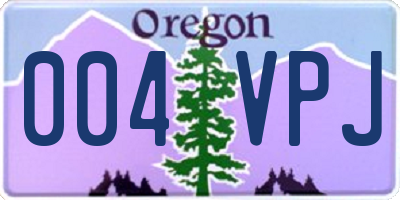 OR license plate 004VPJ