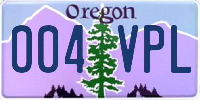 OR license plate 004VPL