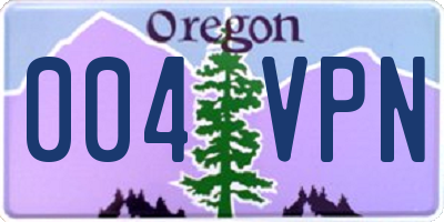 OR license plate 004VPN