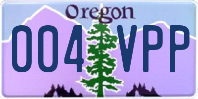 OR license plate 004VPP