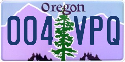OR license plate 004VPQ