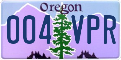 OR license plate 004VPR
