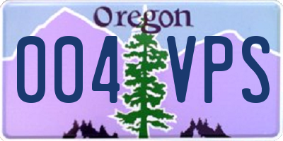 OR license plate 004VPS