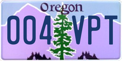 OR license plate 004VPT