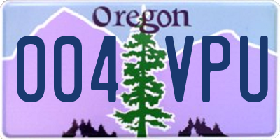 OR license plate 004VPU
