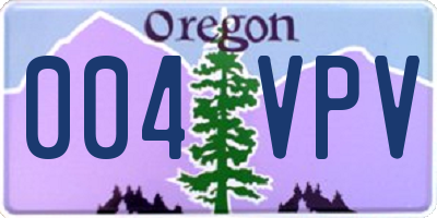 OR license plate 004VPV