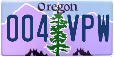 OR license plate 004VPW