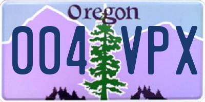 OR license plate 004VPX