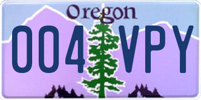 OR license plate 004VPY