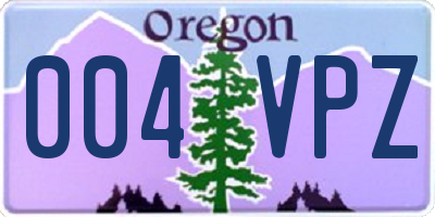 OR license plate 004VPZ