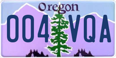OR license plate 004VQA