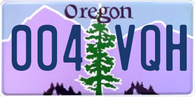 OR license plate 004VQH