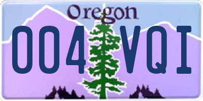 OR license plate 004VQI