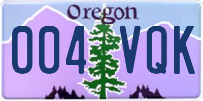 OR license plate 004VQK