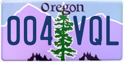OR license plate 004VQL