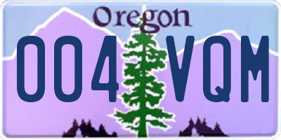 OR license plate 004VQM