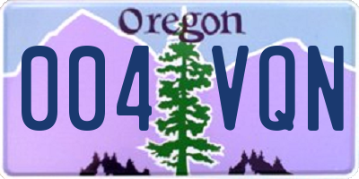 OR license plate 004VQN
