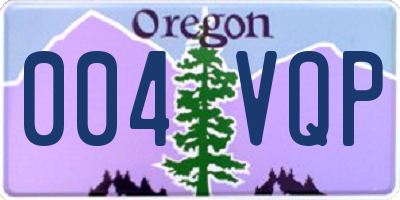 OR license plate 004VQP