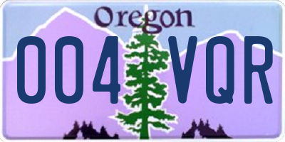 OR license plate 004VQR