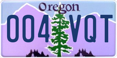 OR license plate 004VQT