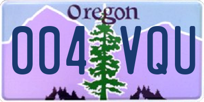 OR license plate 004VQU