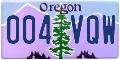 OR license plate 004VQW