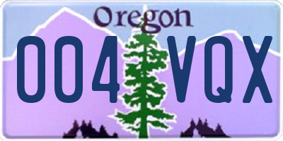OR license plate 004VQX