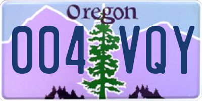 OR license plate 004VQY