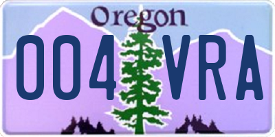 OR license plate 004VRA