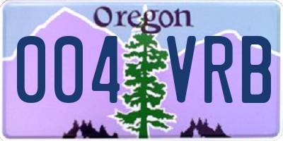 OR license plate 004VRB