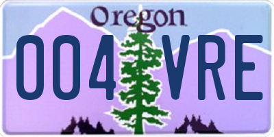 OR license plate 004VRE