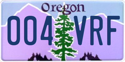 OR license plate 004VRF
