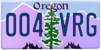 OR license plate 004VRG
