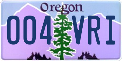 OR license plate 004VRI