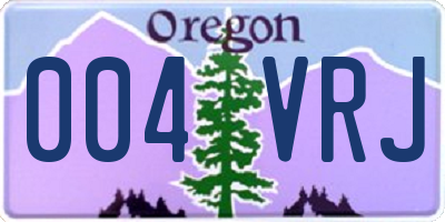 OR license plate 004VRJ