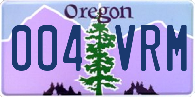 OR license plate 004VRM