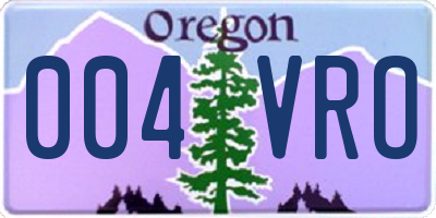 OR license plate 004VRO